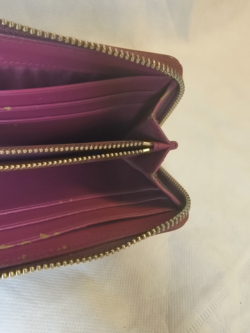 COACH Plum Zip-Around Leather Wallet - Picture 7 of 10